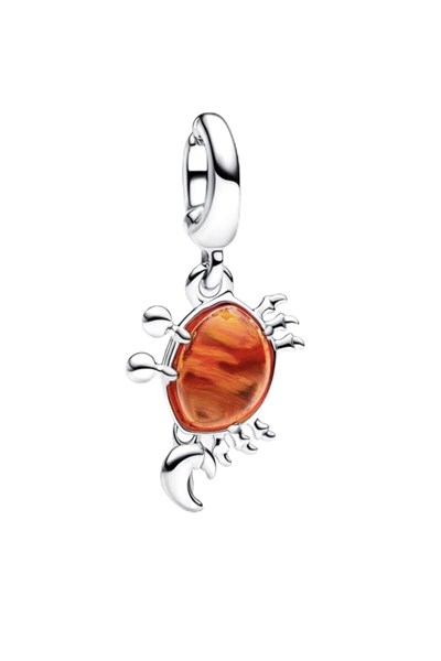 POSEİDONS JEWELLERY The Little Mermaid Sebastian Crab Dangle Charm Turuncu Tek Ebat