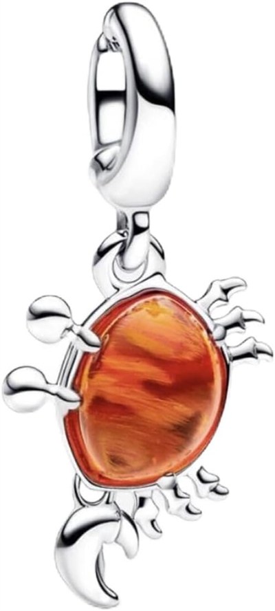 POSEİDONS JEWELLERY The Little Mermaid Sebastian Crab Dangle Charm Turuncu Tek Ebat