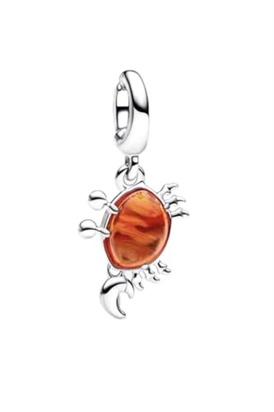 POSEİDONS JEWELLERY The Little Mermaid Sebastian Crab Dangle Charm Turuncu Tek Ebat