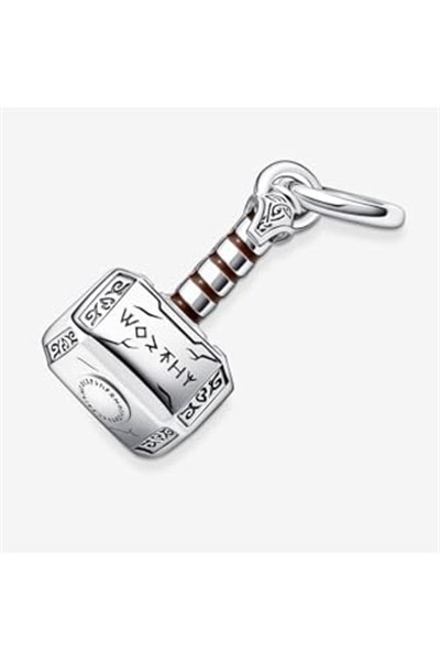 POSEİDONS JEWELLERY Thor’s Hammer Sallantılı Charm Gümüş Tek Ebat