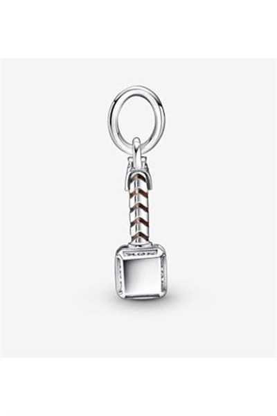 POSEİDONS JEWELLERY Thor’s Hammer Sallantılı Charm Gümüş Tek Ebat