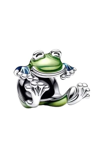 POSEİDONS JEWELLERY Tırmanan Kurbağa Kermit Charm Yeşil Tek Ebat