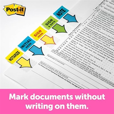 Post-it Bayraklar, Burayı İmzala, 200/Yüksek Hacimli Masa Tutacağı Dağıtıcısı, 2 inç Geniş, Sarı (680-HVSH)