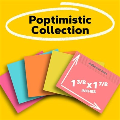 Post-it Mini Notlar, 3,8x5 cm, 24 Ped, Amerikanın 1 Numaralı Favori Yapışkan Notları, Poptimistik Koleksiyon, Parlak Renkler (Macenta, Pembe, Mavi, Yeşil), Temiz Kaldırma, Geri Dönüştürülebilir