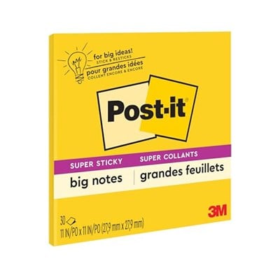 Post-it S per Yap kanl B y k Notlar, 28 cm x 28 cm, 1 Ped, 30 Sayfa/Ped (BN11)