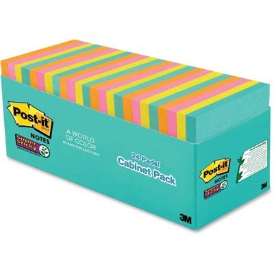 Post-it Süper Yapışkan Notlar, 24 Not Defteri, 3x3 inç, 2 x Yapıştırma Gücü, Okul Malzemeleri ve Ofis Ürünleri, Dikey Yüzeyler için Yapışkan Notlar, Monitörler, Duvarlar ve Pencereler, Süpernova Neons