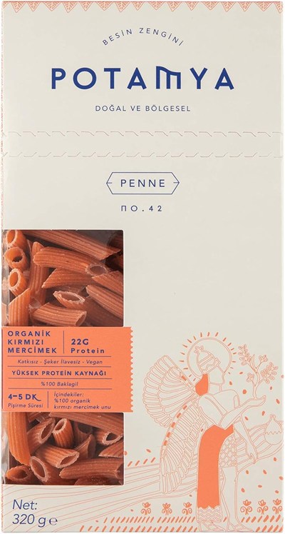 Potamya Organik Kırmızı Mercimek Penne