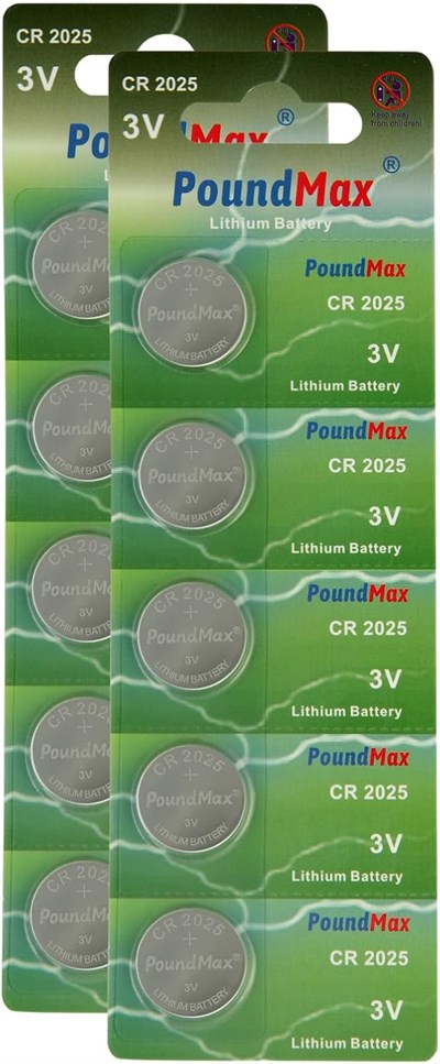 PoundMax 10 lu CR2025,MP058 Düğme Pil