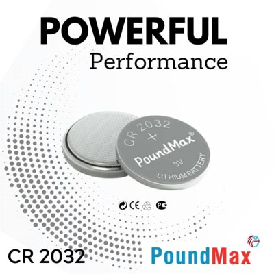 PoundMax 5 adet CR2032,DL2032 3V Lityum Düğme Pil,AirTag,Araba Anahtarlık,uzak kumandalı araba,terazi ve tıbbi cihazlar ile uyumlu