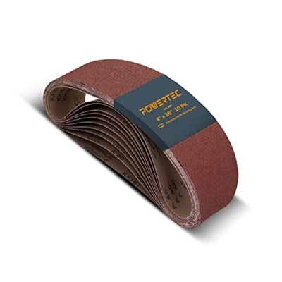 POWERTEC 110150 10 x 91 cm Zımpara Kayışları | 240 Kum Alüminyum Oksit Zımpara Kayışı | Premium Zımpara Kağıdı - 10lu Paket