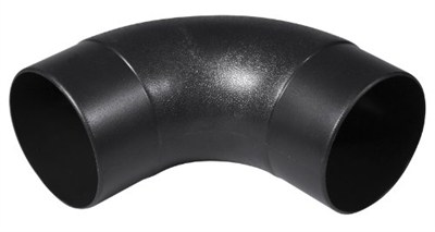 POWERTEC 70105 Açılı Toz Hortumu Bağlantısı, 10,2 cm, 90 Derece Açı, Siyah