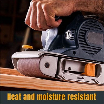 POWERTEC Zımpara Kayışları 10x61 cm, Alüminyum Oksit, 6 Farklı Kum, 18li Paket, Bantlı Zımpara için
