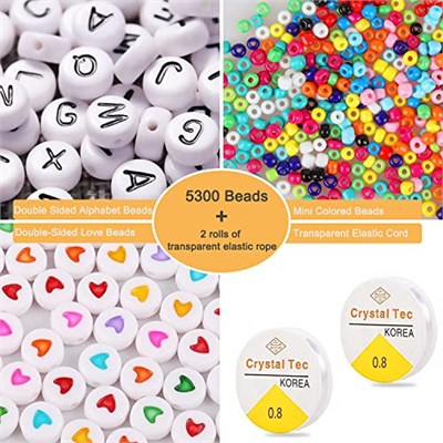Powmag Boncuk Harfler, 5300 Parça İnci Seti Pastel 3 mm, 14 Renkli Boncuklar, Bilezik, Küpe, El Sanatları, Kendin Yap Kolyeler Yapmak İçin