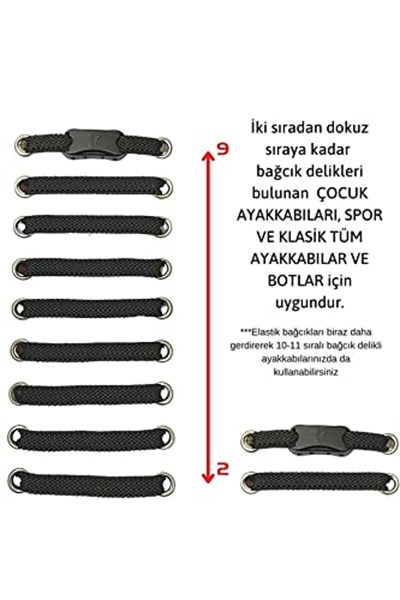 Pratik Ayakkabı Bağcığı Takbırak Bağcık Elastik Klipsli Lastikli Bot Çocuk Ayakkabı Bağcığı