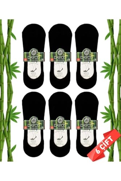 Premium Erkek Siyah Babet Bambu Çorap 6lı Set -41-45- C100SYH-6