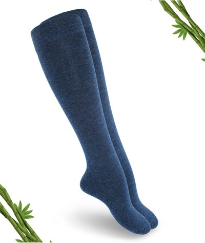 Premium Jeans Melanj Kadın Dikişsiz Dizaltı Bambu Çorap - 383-jnml - (1 ÇİFT)
