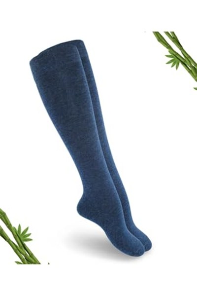Premium Jeans Melanj Kadın Dikişsiz Dizaltı Bambu Çorap - 383-jnml - (1 ÇİFT)
