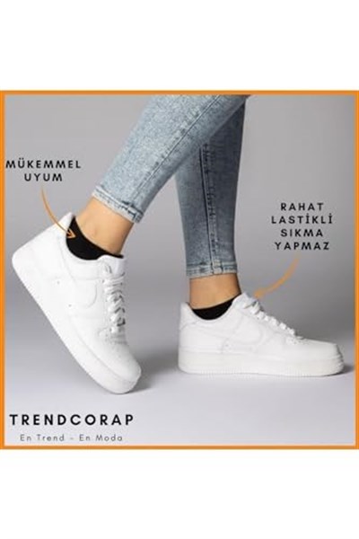 Premium Kadın Bambu Sneaker Görünmez Bilekte Spor Çorap 10 Lu Kutu