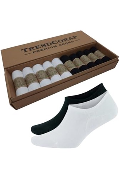Premium Kadın Bambu Sneaker Görünmez Bilekte Spor Çorap 10 Lu Kutu