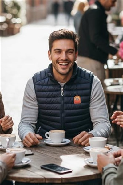 Premium Kalite Regular Lacivert Renk Spor Şık Erkek Şişme Yelek