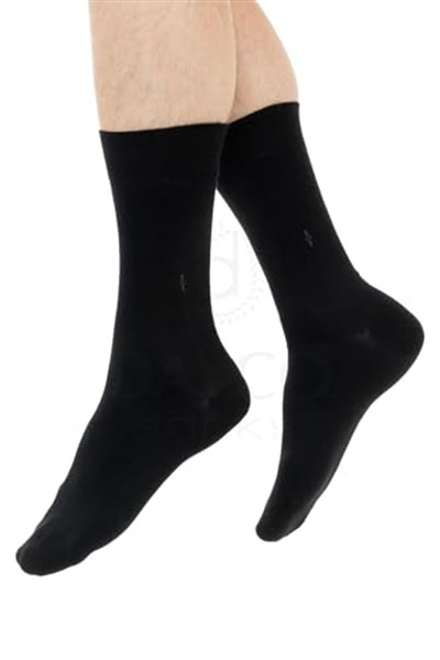 Premium Klasik Uzun Boy Siyah Renk Kışlık Erkek Bambu Soket Çorap - 41-45