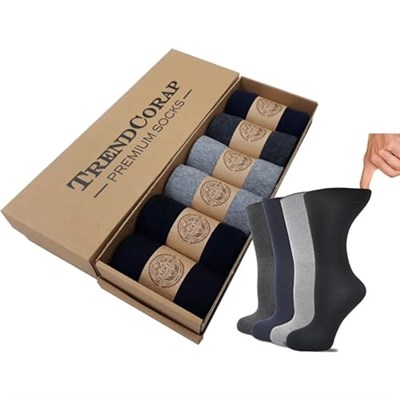 Premium Lastiksiz Erkek Diyabetik Pamuklu Şeker Çorabı 6 Çift
