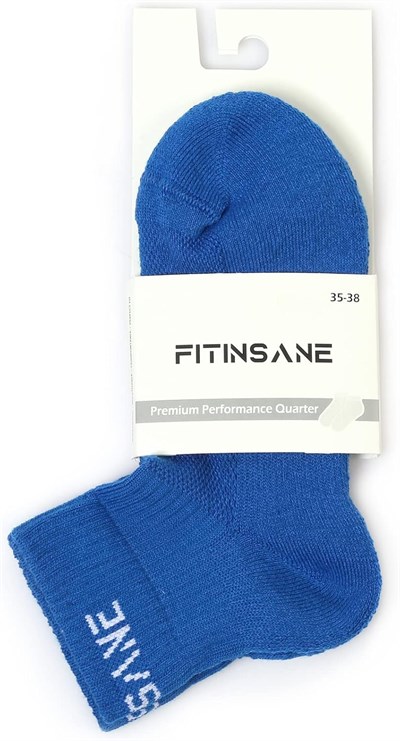 Premium Performance quarter Mavi Unisex Spor çorap (Beyaz, 39-42)
