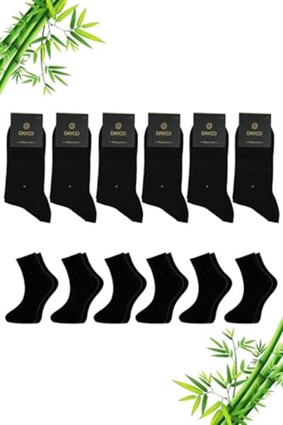 Premium Yazlık Siyah Renk Dikişsiz Erkek Bambu Yarım Konç Çorap 6lı Set 41-45