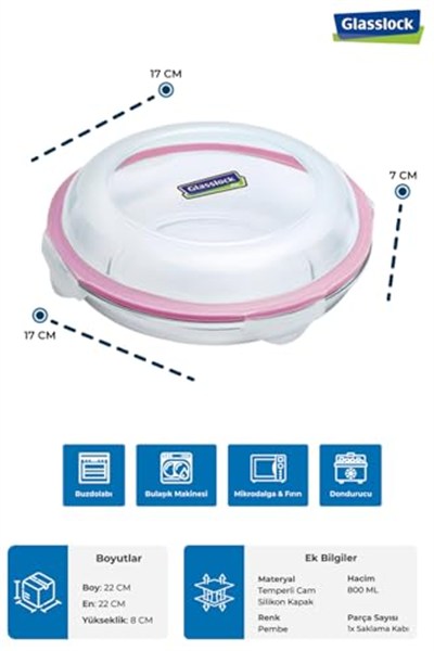 Primanova Glasslock Yuv Plus Cam Saklama Kabı 800Ml