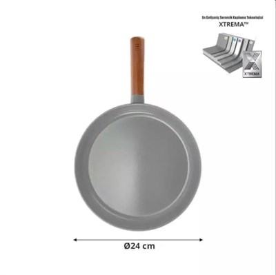 Primanova Neoflam Fika Alüminyum Döküm Tava 24Cm Gri D-Neog124