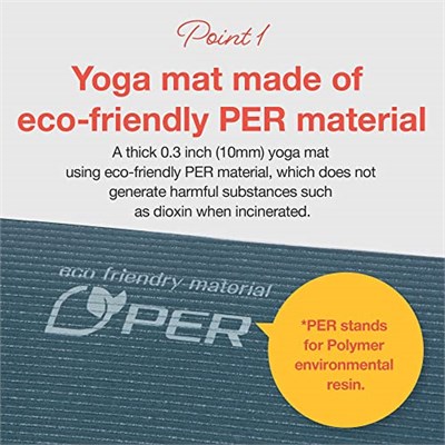 Primasole Yoga Matı - Çevre Dostu Malzeme, 1,3 cm kalınlık, Kaymaz Yoga Pilates Fitness Matı - Evde ve Spor Salonu Kullanımı İçin - 4 Renk Seçeneği - Taşıma Çantası ve Askısıyla Birlikte
