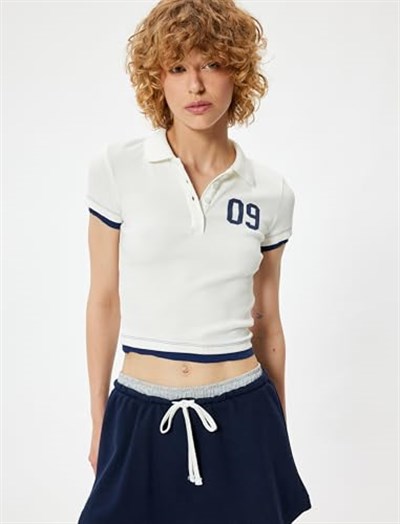 Printed Polo Neck T-Shirt