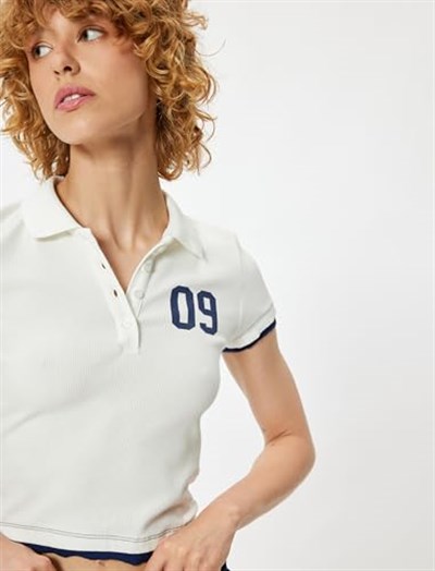 Printed Polo Neck T-Shirt