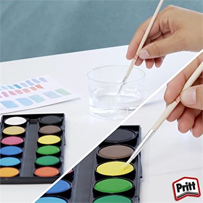 Pritt 12 li Suluboya - Büyük Tablet + Fırça Hediyeli