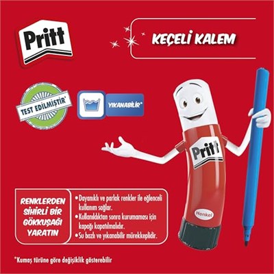 Pritt Keçeli Kalemler, çocuk dostu zararsız boya, su bazlı renkli kalem, silinebilir boya kalemi, dayanıklı kırtasiye malzemesi, 12 Renkli Paket - Seçenekler: 12li, 12li 3lü paket