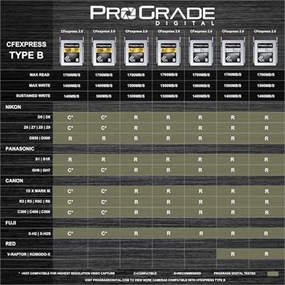 ProGrade Digital 325GB CFexpress B Tipi Bellek Kartı (KOBALT)