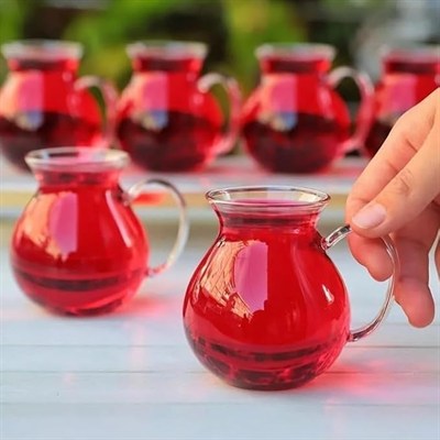 Promosyonca Keyfi Ala Borosilikat Cam Çay Bardağı Seti, 200ml, 6lı, Termisil Kupa, Şık ve Dayanıklı (6)
