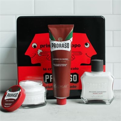 Proraso Vintage Set/Yenileyici-Primadopo | Shea yağı ve sandal ağacı yağı, paraben ve silikonsuz, alkolsüz tıraş sonrası balsam, İtalyada üretilmiştir