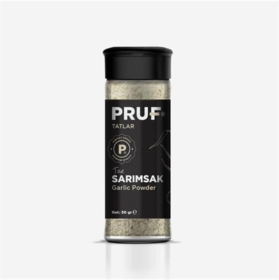 Pruf Sarımsak Tozu 50 Gr. Cam Şişede Doğal Sağlıklı Katkısız Koruyucusuz Tek Ebat