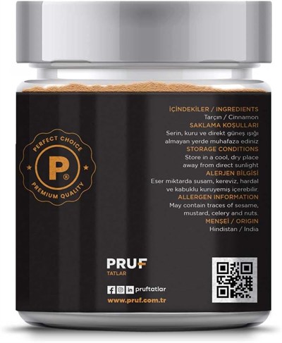 Pruf Tarçın Toz 140 gr Cam Kavanoz