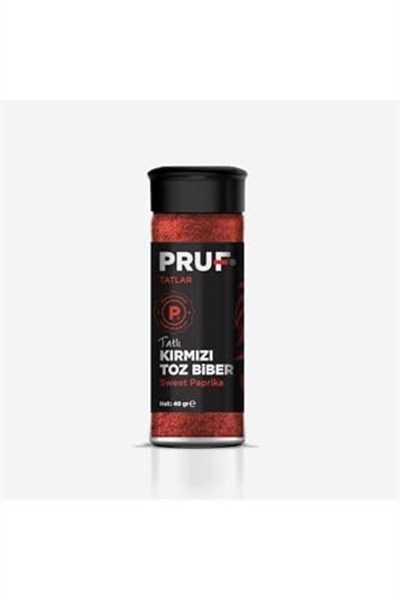 Pruf Tatlı Toz Kırmızı Biber 40 Gr. Cam Şişe