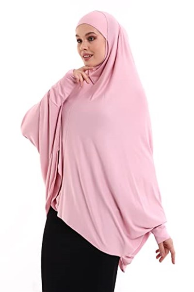Pudra Hazır Pratik Sultanbaş Tesettür Kollu Penye Sufle Eşarp Hijab