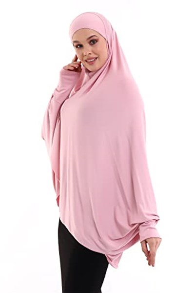 Pudra Hazır Pratik Sultanbaş Tesettür Kollu Penye Sufle Eşarp Hijab