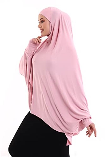 Pudra Hazır Pratik Sultanbaş Tesettür Kollu Penye Sufle Eşarp Hijab
