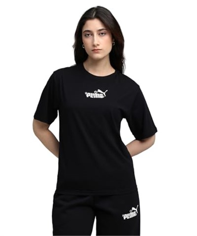 PUMA Kadın ESS NATURE 2.0 Relaxed Tee T-shirt PUMA Black M