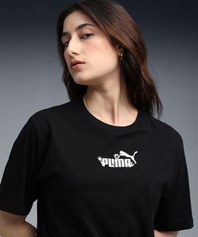 PUMA Kadın ESS NATURE 2.0 Relaxed Tee T-shirt PUMA Black S