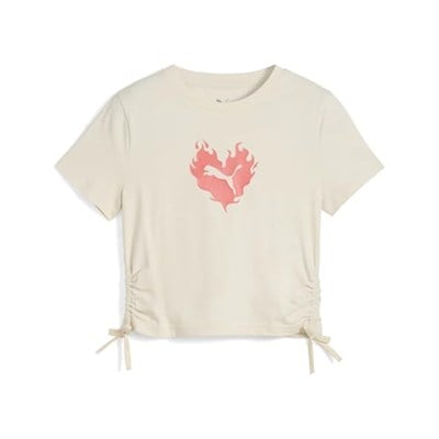 Puma Kız Çocuk T-Shirt Flaming Love Knotted Tee 13-14 Yaş, 68510887