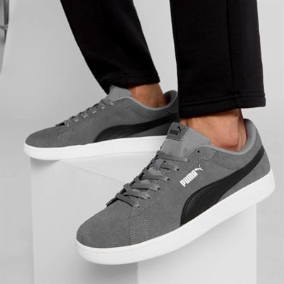 Puma Smash 3.0 Sneakers Unisex Yetişkin Spor Ayakkabı, PUMA Black-PUMA White, 40