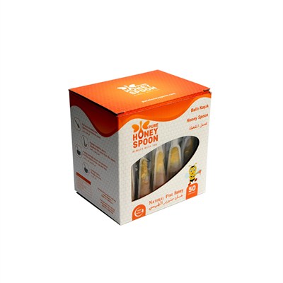 Pure Honey Spoon Kaşık Bal 50 Adet%100 Doğal Çam Balı 350 g | SEEL Kaşık Bal 7 gr x 50 Adet - %100 Doğal Çiçek Balı, Pratik Kullanımlık Tek Porsiyonluk Süzme Bal Seti (Ekonomik Paket)