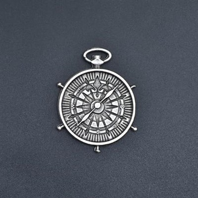 Pusula Örme Zincir Kolye - Gümüş Kaplama - Erkek Kadın Kolye - No:1412